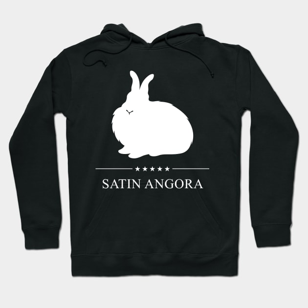 Satin Angora Rabbit White Silhouette Hoodie by millersye